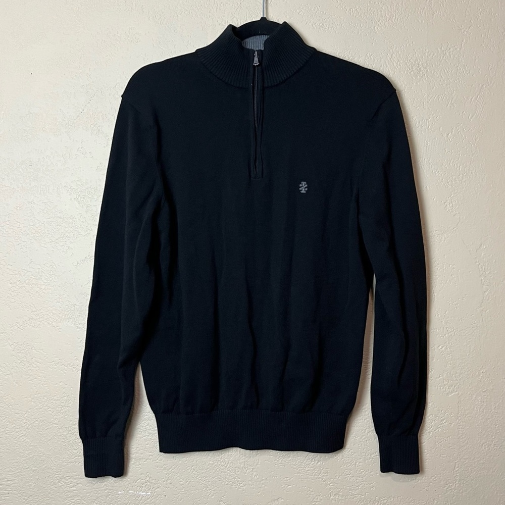 Izod men long sleeve 3/4 zip navy blue sweater size‎ small
